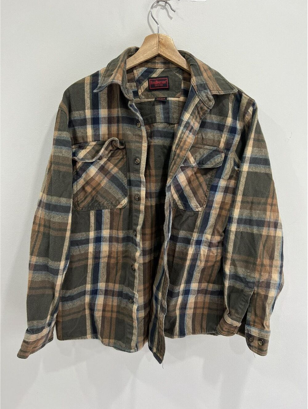 Vintage Five Brother Plaid Flannel Button Up Shirt